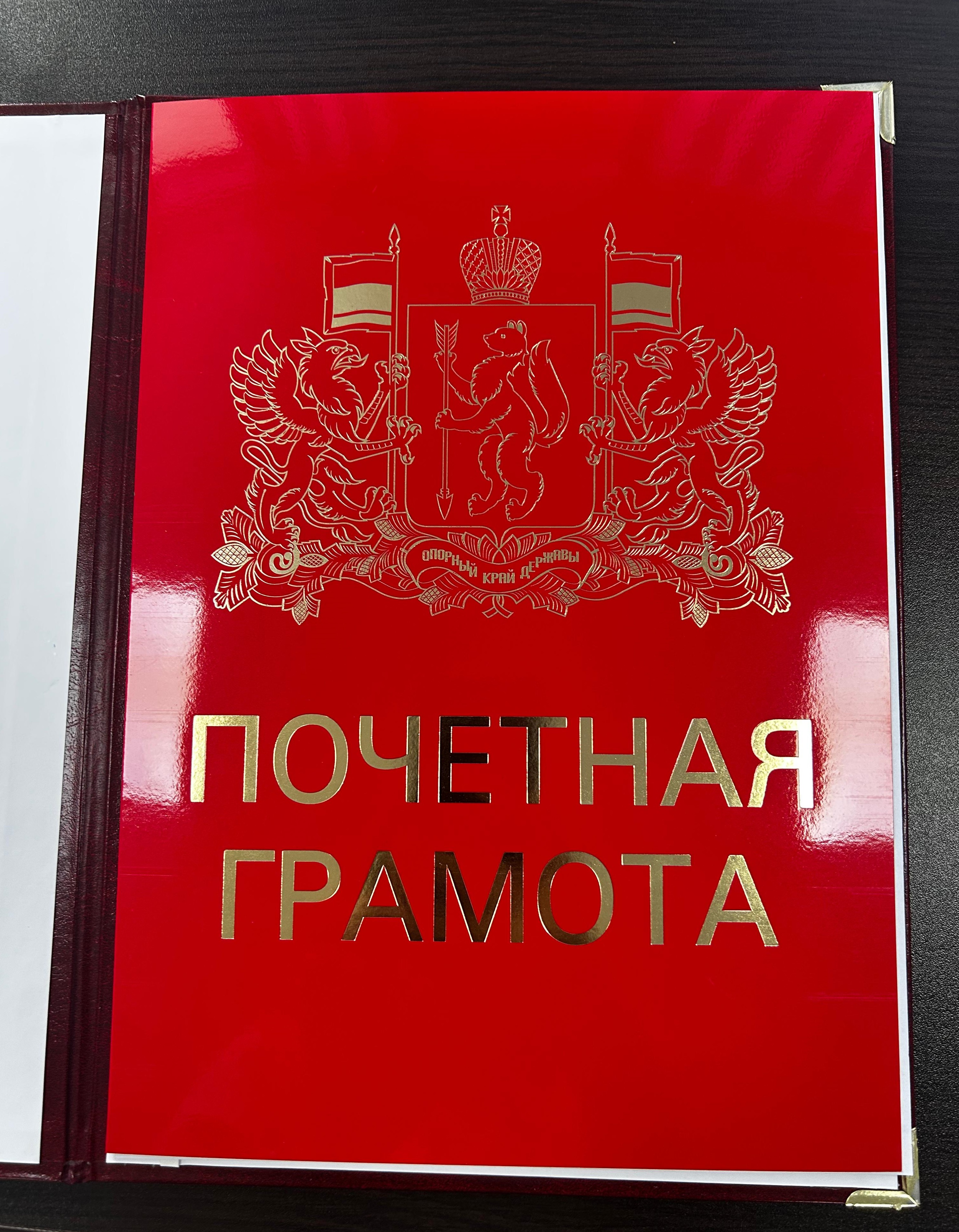 Генеральный директор НТЭСК награжден грамотой губернатора Свердловской области